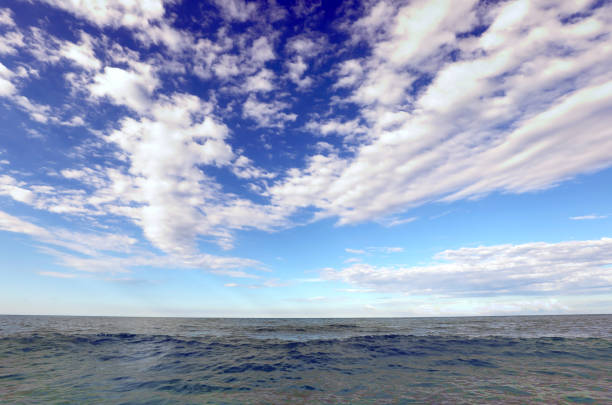 istock large background ideal as a backdrop with the sea and the blue sky with white clouds 1359155159
