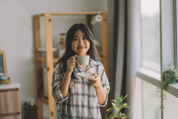 istock Happy and comfortable at home in the morning 1359155356