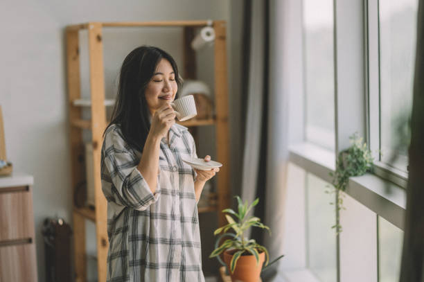 istock Happy and comfortable at home in the morning 1359155362