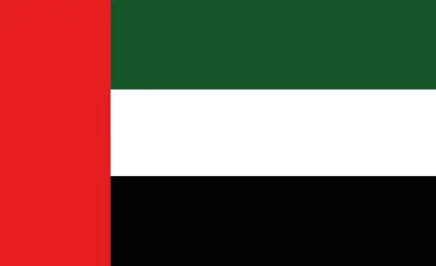 Vector illustration of Vector illustration of the flag of United Arab Emirates