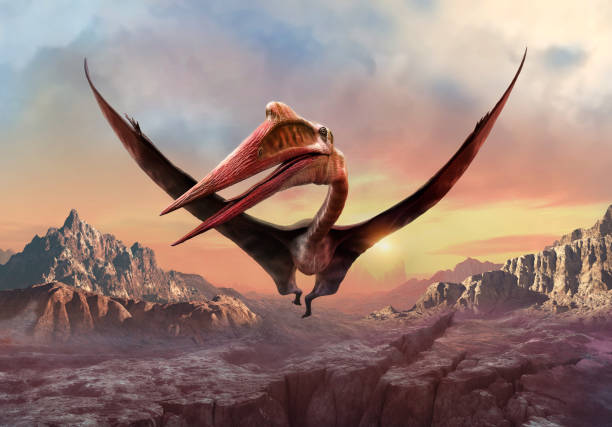 istock Quetzalcoatlus flying over mountains 3D illustration 1359158117