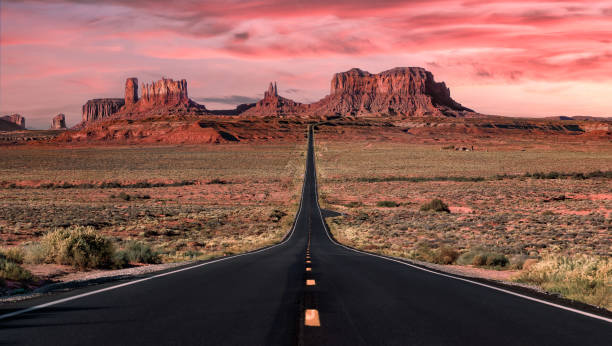 istock Monument Valley with red and sunset 1359165039