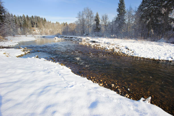 istock river Ammer in Bavaria at cold winter day with snow 1359167474