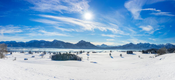 Small village in Bavaria at winter