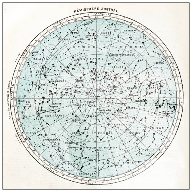 istock Antique French map of Southern celestial hemisphere star chart 1359170717