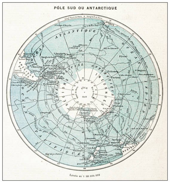 istock Antique French map of South pole 1359170768