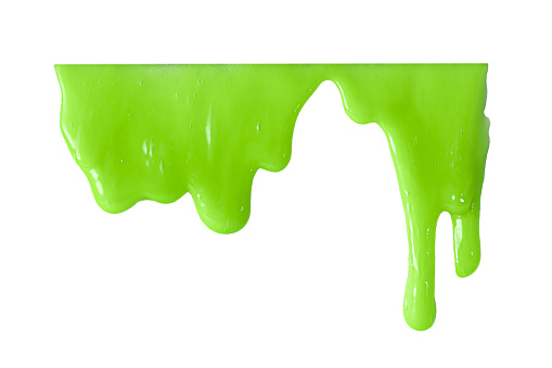 flowing green slime isolated on a white background
