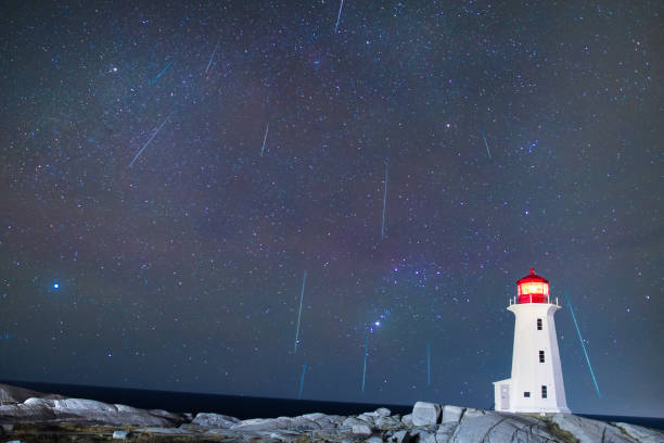 istock Geminids Meteor shower over a lighthouse 1359179755