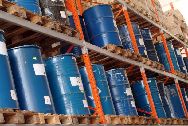 istock storage of chemical materials in blue barrels 1359181636