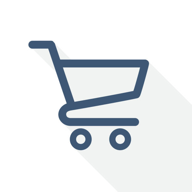 Shopping cart vector icon. Trolley flat design illustration. Business concept symbol in eps 10. - ilustração de arte vetorial