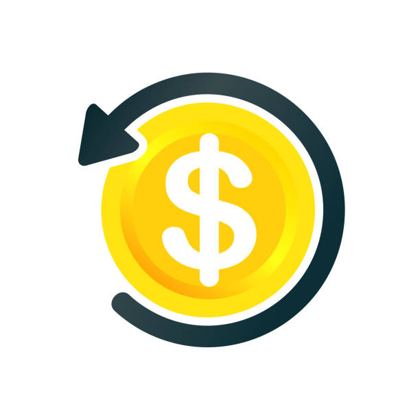 Cash back dollar money. Refund money investment. Cash back dollar money. Refund money investment. Illustration vector in synch stock illustrations