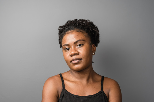 Portrait of a serious black woman