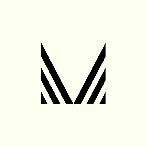 stockillustraties, clipart, cartoons en iconen met letter m sign design concept - letter m