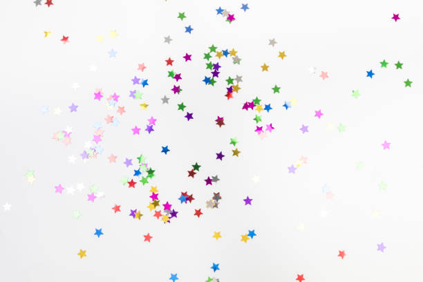 istock Colorful confetti on white background text place - Image 1359189686