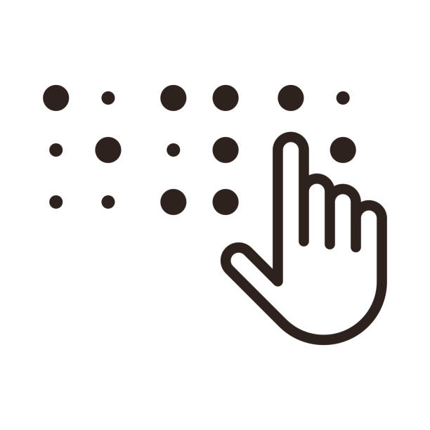 ilustrações de stock, clip art, desenhos animados e ícones de braille icon. blind symbol - alphabet design element text text messaging