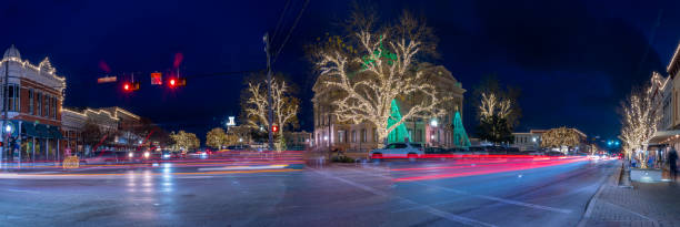 istock Colorful Panoramic View of Downtown Georgetown Square and Surrounding Shops 1359193908