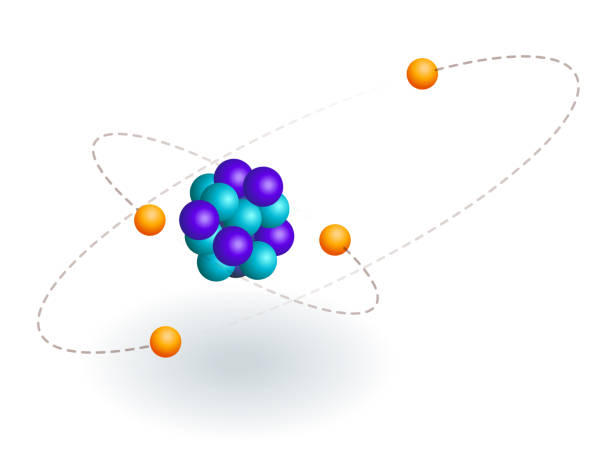 atom atom model atom nuclear energy physics science stock illustrations