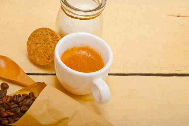 espresso coffee and beans