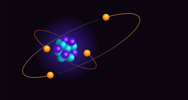 atom atom model atom nuclear energy physics science stock illustrations