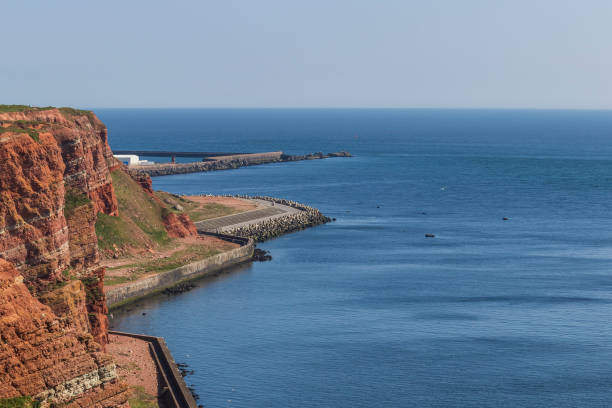 Rocky outcropping on Helgoland island in Germany.