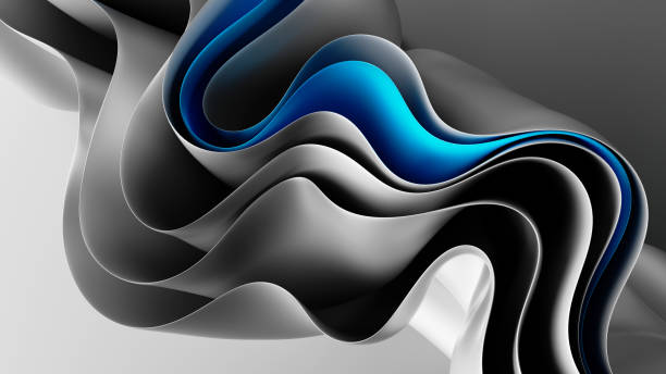 istock 3d render, abstract modern minimal white blue background with folded cloth macro, fashion wallpaper with wavy layers 1359206688