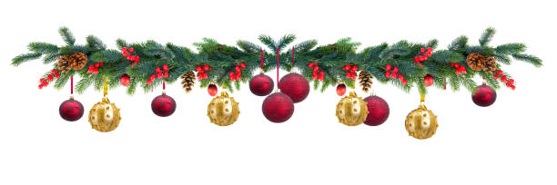 istock Christmas garland on white 1359208615