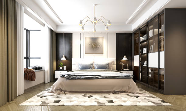 istock 3d render of luxury hotel room 1359209716