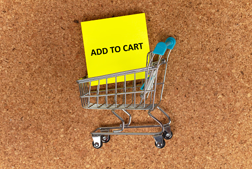 add to cart. shopping cart. online shopping concept.