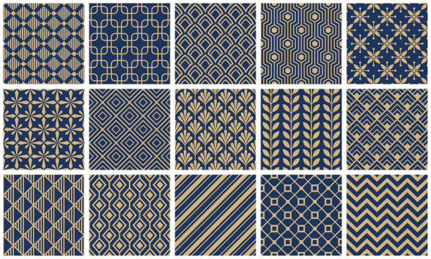 bezszwowe wzory geometryczne - vector seamless pattern abstract stock illustrations