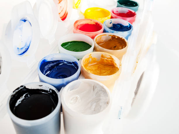 istock Cans of paint, tubes of paint for drawing, multi-colored 1359223743