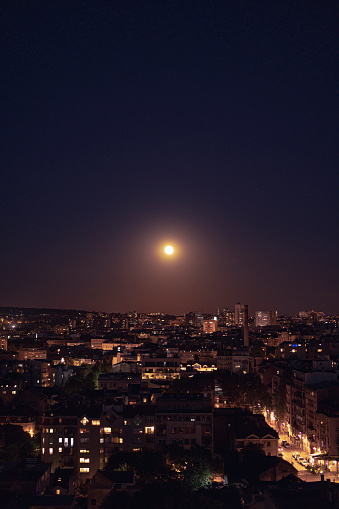 Capital city on the moonlight.