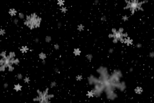 Collection of real snowflakes macro photography falling on black background