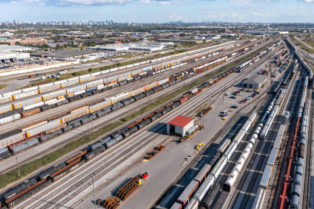 istock Aerial View of Rail Classification Yard, The MacMillan Yard, Maple, Vaughan, Canada 1359231618