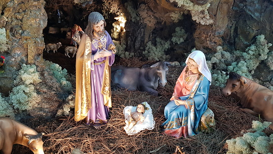 Joseph, Mary and baby Jesus.