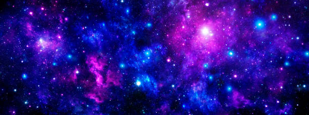 istock Cosmic background with nebula and bright stars 1359240970