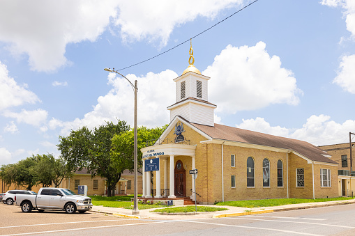 Harlingen, Texas, USA - June 24, 2021:The Church, Iglesia La Luz Del Mundo on Jackson Avenue