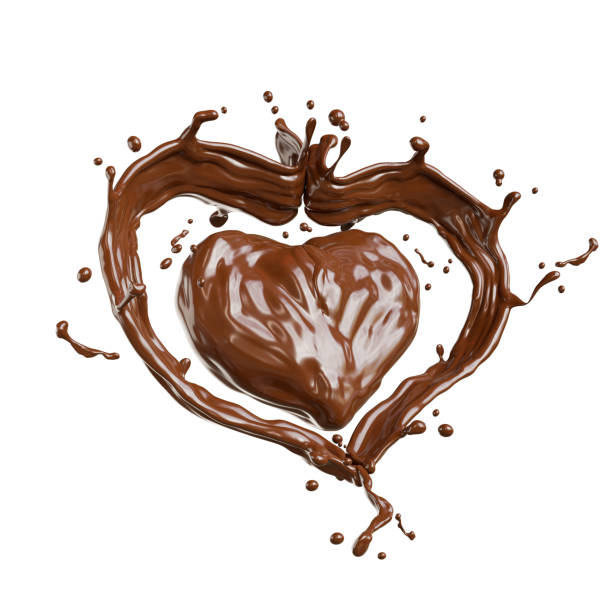 istock chocolate splash in heart shape on transparent background. clipping path 1359248291