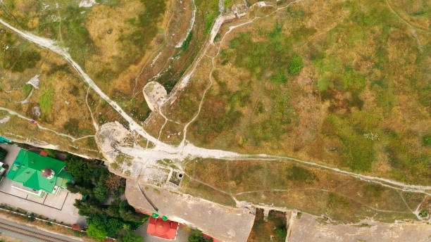 Aerial survey of the relief of the territory of Inkerman, Crimea Aerial survey of the relief of the territory of Inkerman, Crimea. inkerman stock pictures, royalty-free photos & images