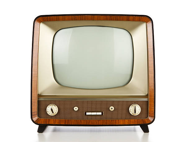 3D illustration of a retro tv on a white background Vintage television isolated on white background with clipping path for the screen classic retro tv with white noise stock pictures, royalty-free photos & images