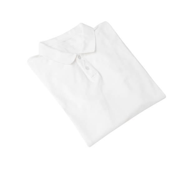 istock Folded white polo t-shirt mockup isolated on white background with clipping path 1359263418