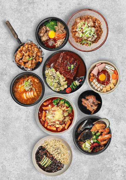 istock Traditional korean style cuisine on white background 1359267277
