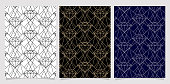 istock set of pattern with diamond shape. illustration of gemstone seamless pattern with symmetry design vector gold, blue and black white, applicable for invitation, tile, greeting card, and cover printing 1359272468