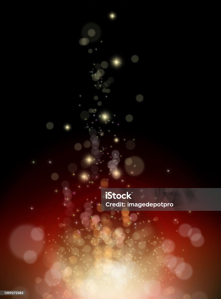Conceptual glowing abstract lights in black Conceptual image of abstract lights over black background Aura Stock Photo