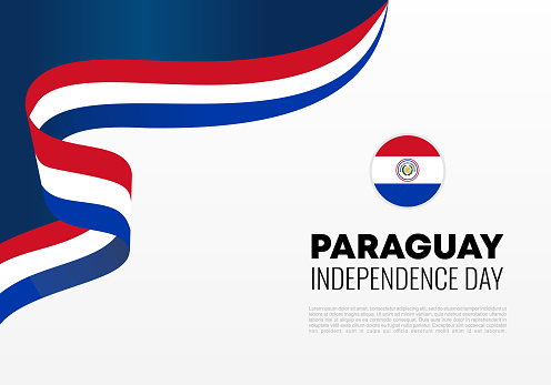 Paraguay independence day background banner poster for national celebration on may 14 and 15.