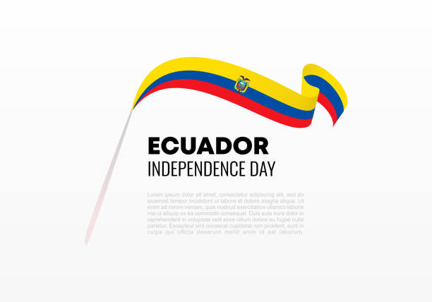 ilustraciones, imágenes clip art, dibujos animados e iconos de stock de cartel de fondo del día de la independencia de ecuador para la celebración nacional el 10 de agosto. - ecuador