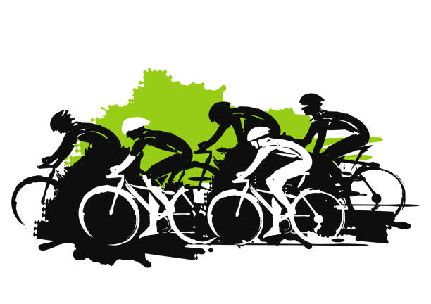 шоссейный велогонщик. - road cycling stock illustrations
