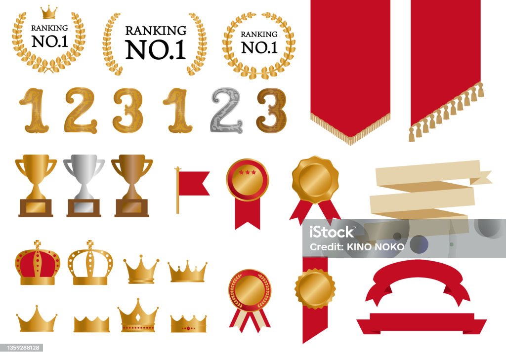 Event Rangkin 1 Ranking Illustration Set Stock Illustration - Download Image Now ...