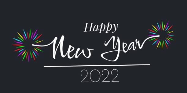 happy New Year Happy New Year 2022 in white.  can use for, landing page, template, ui, web, mobile app, poster, banner, flyer, background hava stock illustrations