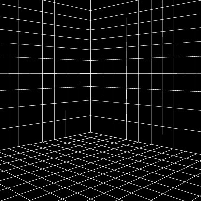 Grid Abstract Room Grid Room In Perspective Vector Illustration In 3d Style Indoor ...