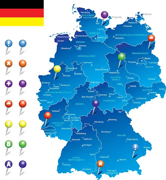 Vector illustration of Map of Germany